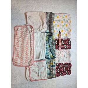 M340 Bumkins Baby Bibs Burp Cloths Pacifier Clip Lot 12pc Baby Feed Accessories